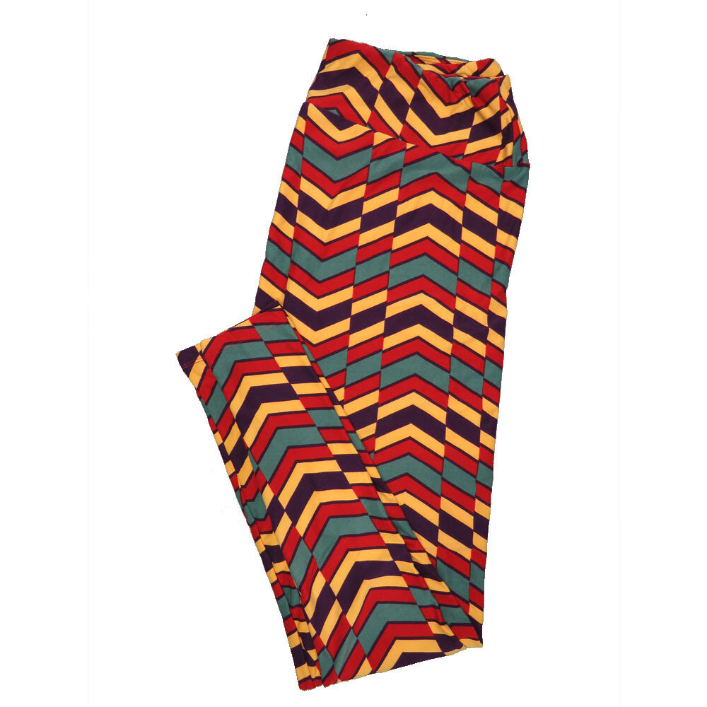 LuLaRoe Tall Curvy TC Buttery Soft Leggings Stripe Zig Zag Chevron fits Adult Women sizes 12-18  TC-7003-O