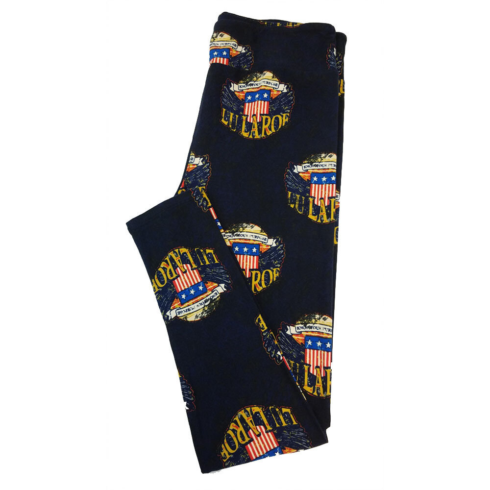 LuLaRoe Tall Curvy TC Stripe &quot;LuLaRoe Know Your Purpose&quot; Brand Black Green Blue Red White Buttery Soft Leggings fits Adult Women sizes 12-18  (TC-7014-W)