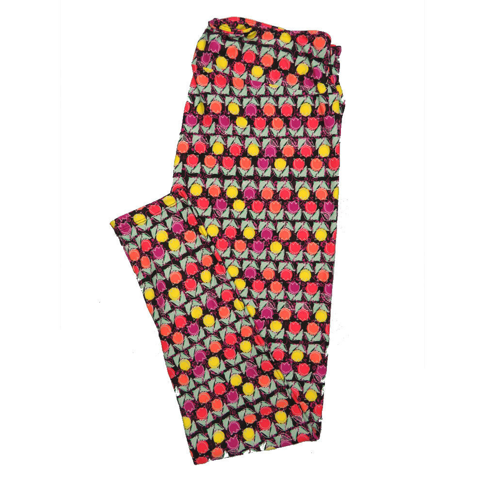 LuLaRoe Tall Curvy TC Buttery Soft Leggings Floral fits Adult Women sizes 12-18  TC-7022-K