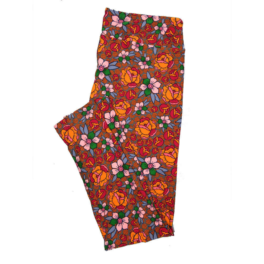 LuLaRoe Tall Curvy TC Buttery Soft Leggings Floral fits Adult Women sizes 12-18  TC-7024-E4