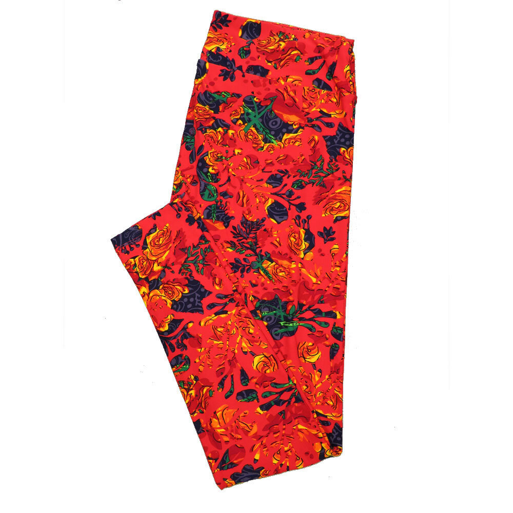 LuLaRoe Tall Curvy TC Buttery Soft Leggings Roses fits Adult Women sizes 12-18  TC-7024-U2