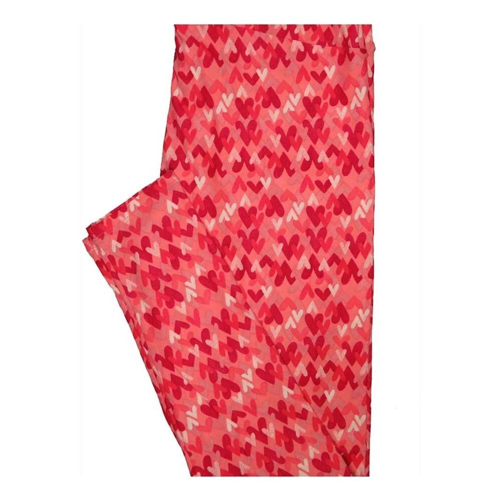 LuLaRoe Tall Curvy TC Valentines Multiple Hearts Buttery Soft Leggings fits Women 12-18