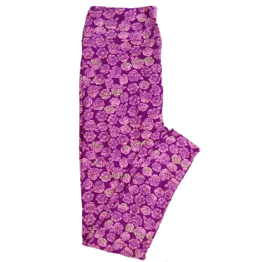 LuLaRoe Tall Curvy TC Roses TC-7068-G2 Buttery Soft Leggings fits Adult Women sizes 12-18