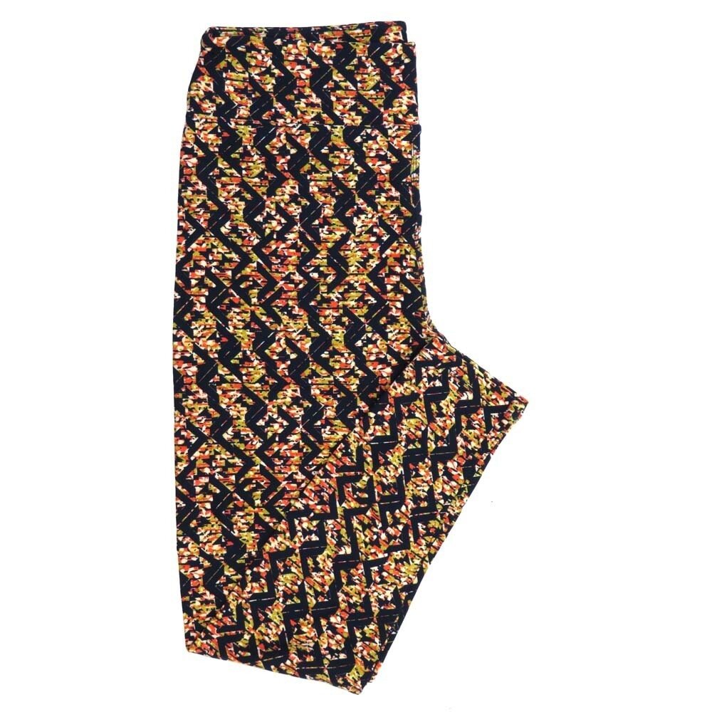 LuLaRoe Tall Curvy TC Abstract Zig Zag Stripe TC-7068-N2 Buttery Soft Leggings fits Adult Women sizes 12-18