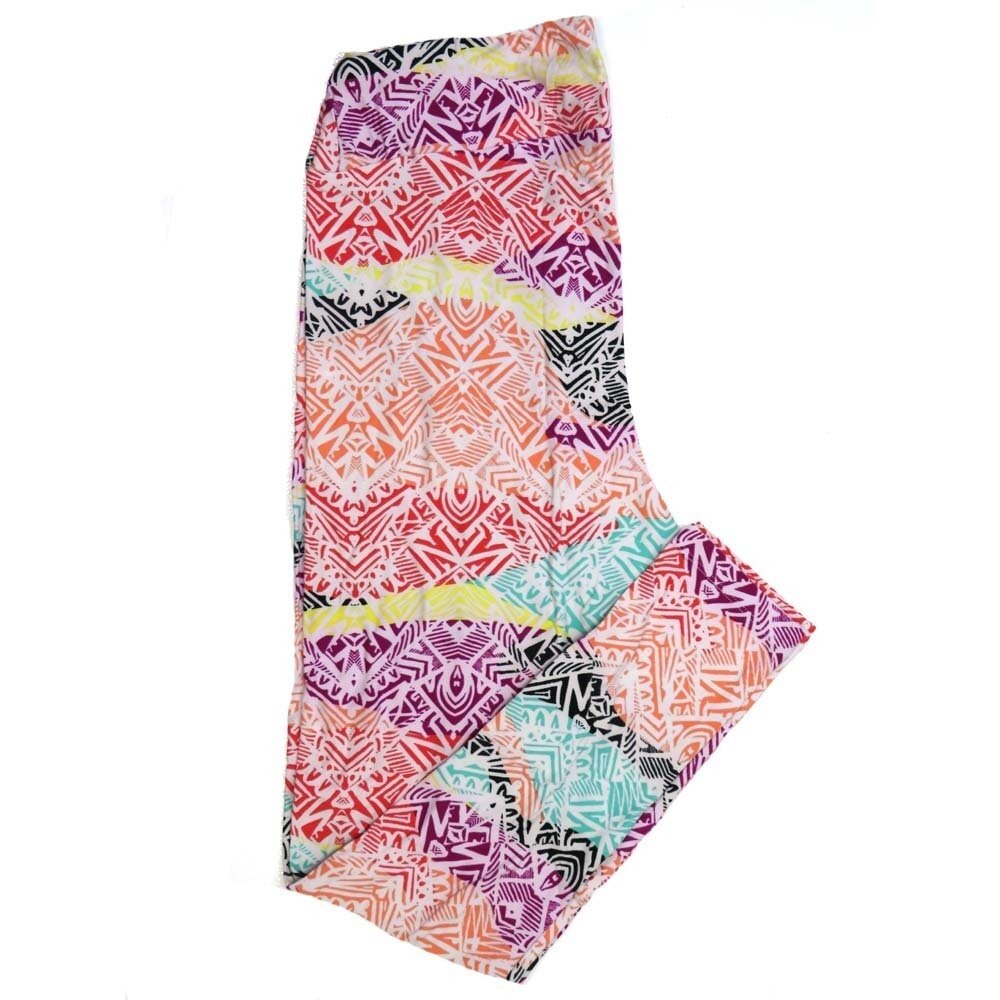 LuLaRoe Tall Curvy TC Geometric abstract Rainbow Stripe TC-7069-A3 Buttery Soft Leggings fits Adult Women sizes 12-18