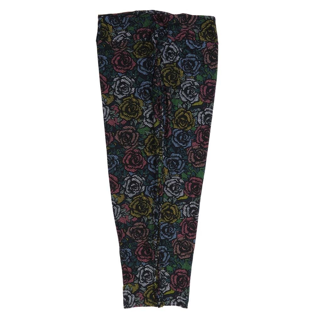 LuLaRoe Tall Curvy TC Roses Polka Dot Black White Blue Green Buttery Soft Leggings fits Adult Women sizes 12-18  7072-T