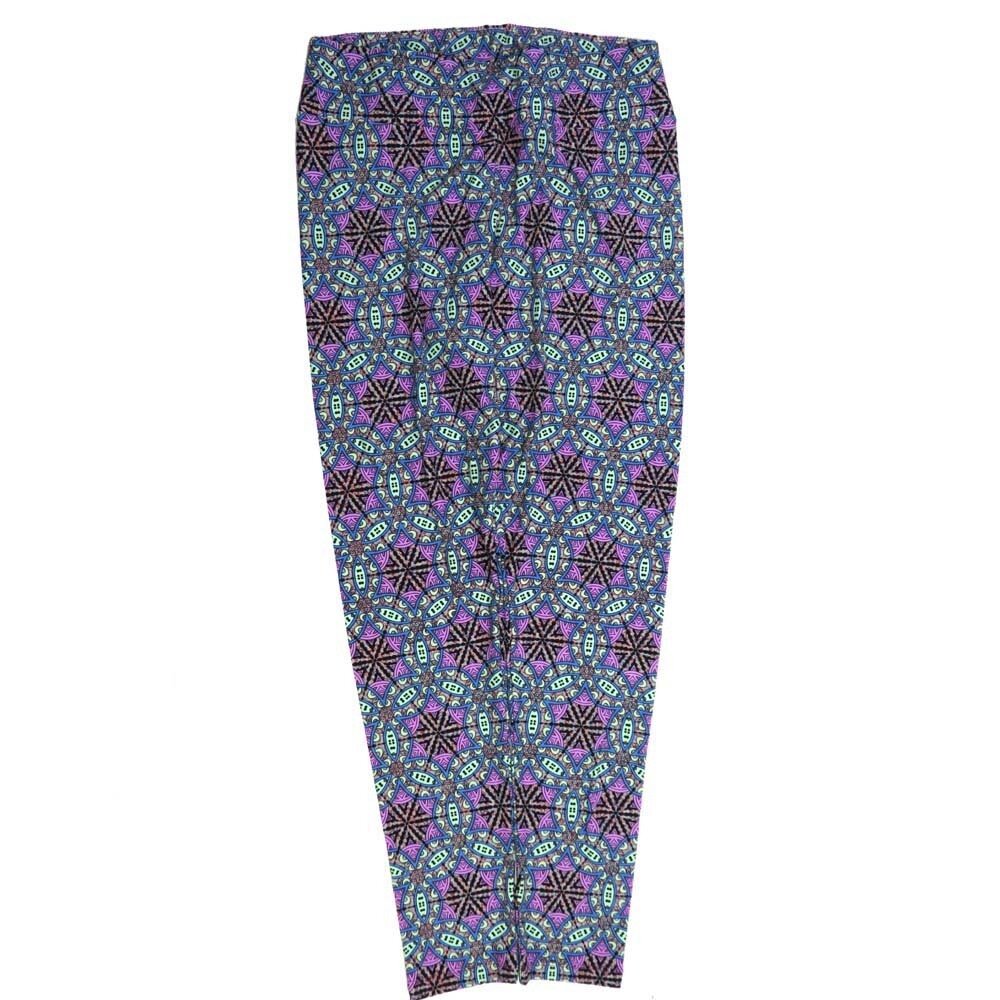 LuLaRoe Tall Curvy TC Paisley Mandala Blue Black White Buttery Soft Leggings fits Adult Women sizes 12-18  7074-Q