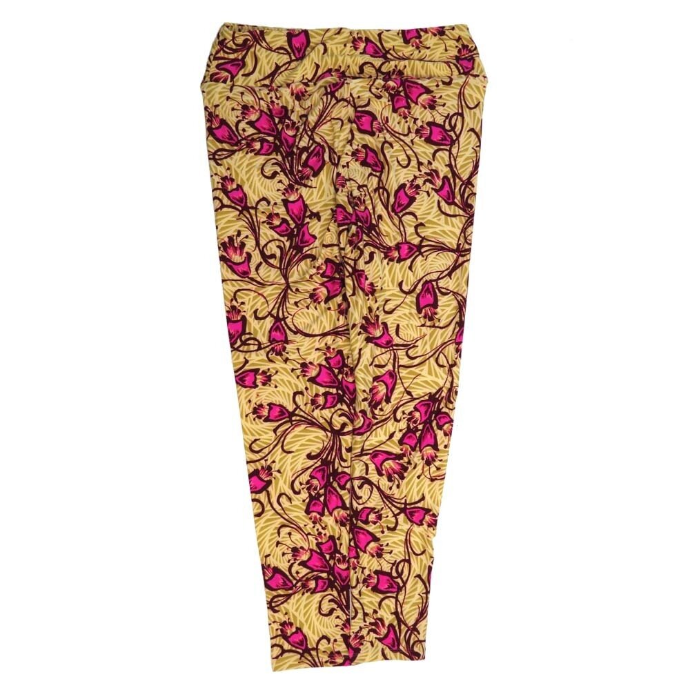 LuLaRoe Tall Curvy TC Floral Green Purple Black Buttery Soft Leggings fits Adult Women sizes 12-18  7075-K