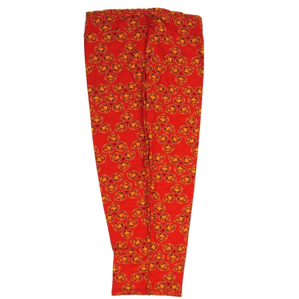 LuLaRoe Tall Curvy TC Floral Red Yellow Black Buttery Soft Leggings fits Adult Women sizes 12-18  7075-Q