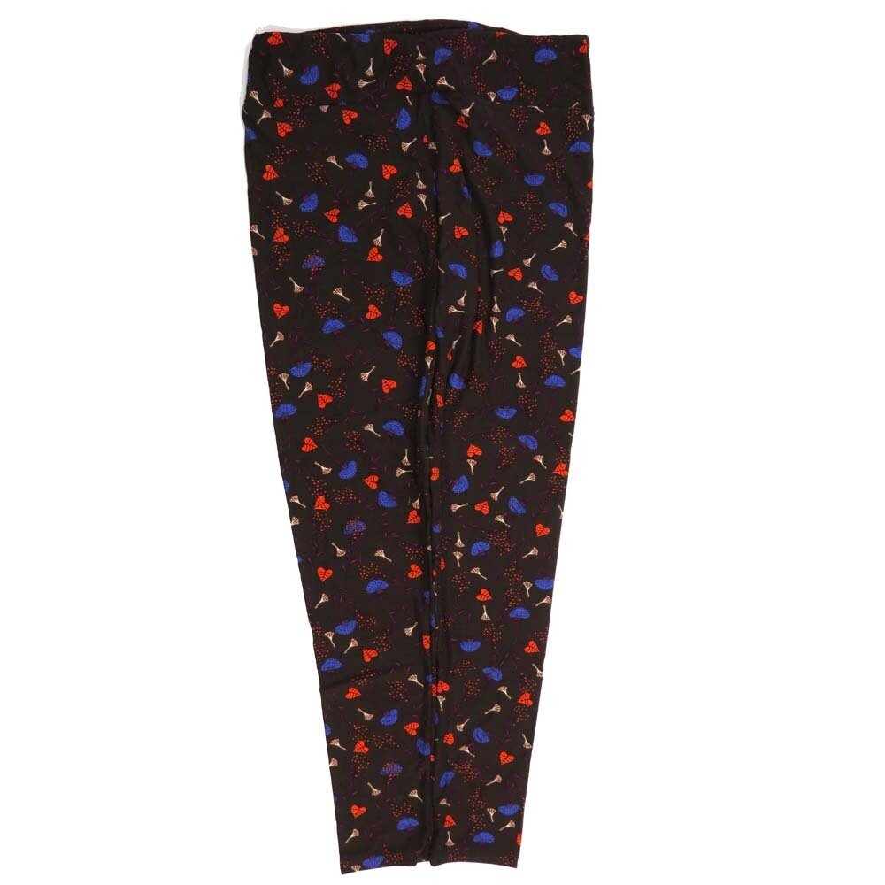 LuLaRoe Tall Curvy TC Floral Black Red Pink Blue White Buttery Soft Leggings fits Adult Women sizes 12-18 7075-U
