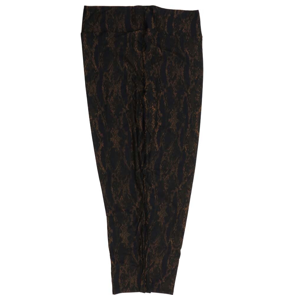 LuLaRoe Tall Curvy TC Snakeskin Print Black Brown Buttery Soft Leggings fits Adult Women sizes 12-18 7077-J