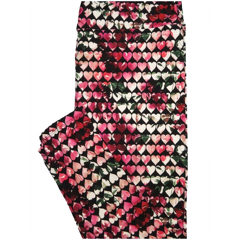 LuLaRoe Tall Curvy TC Black Pink White Red Hearts Valentines Polka Dot Buttery Soft Leggings fits Adult Women sizes 12-18