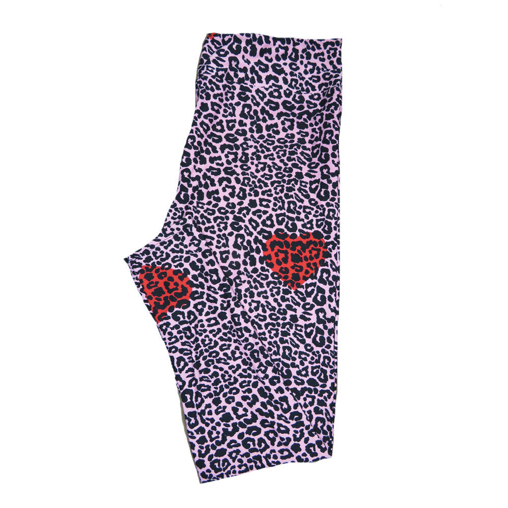 LuLaRoe Tall Curvy TC Black and White Leopard Print with Red Hearts Love Valentines Buttery Soft Leggings fits Adult Women sizes 12-18  TC-7209-C
