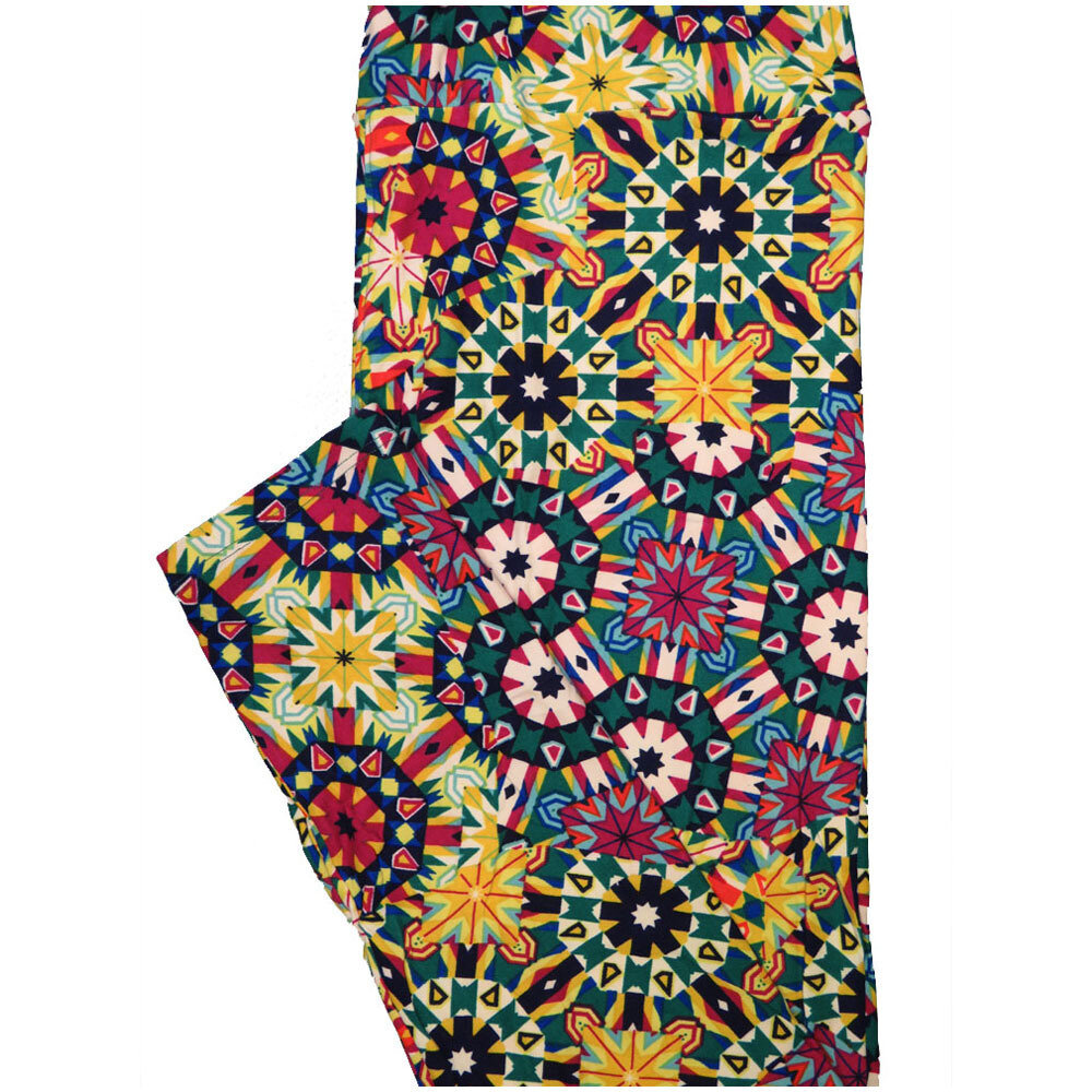 LuLaRoe Tall Curvy TC Patchwork Mandalas Black White Orange Green Teal Red Pink Buttery Soft Leggings fits Adult Women sizes 12-18  TC-7228-A20
