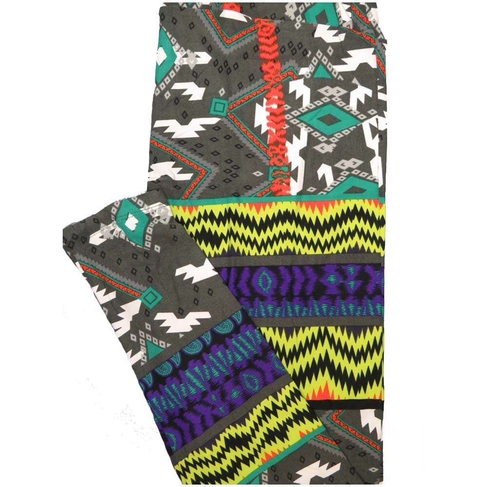 LuLaRoe Tall Curvy TC Black Gray Yellow White 70&#39;s Trippy Stripe Buttery Soft Leggings fits Adult Women sizes 12-18