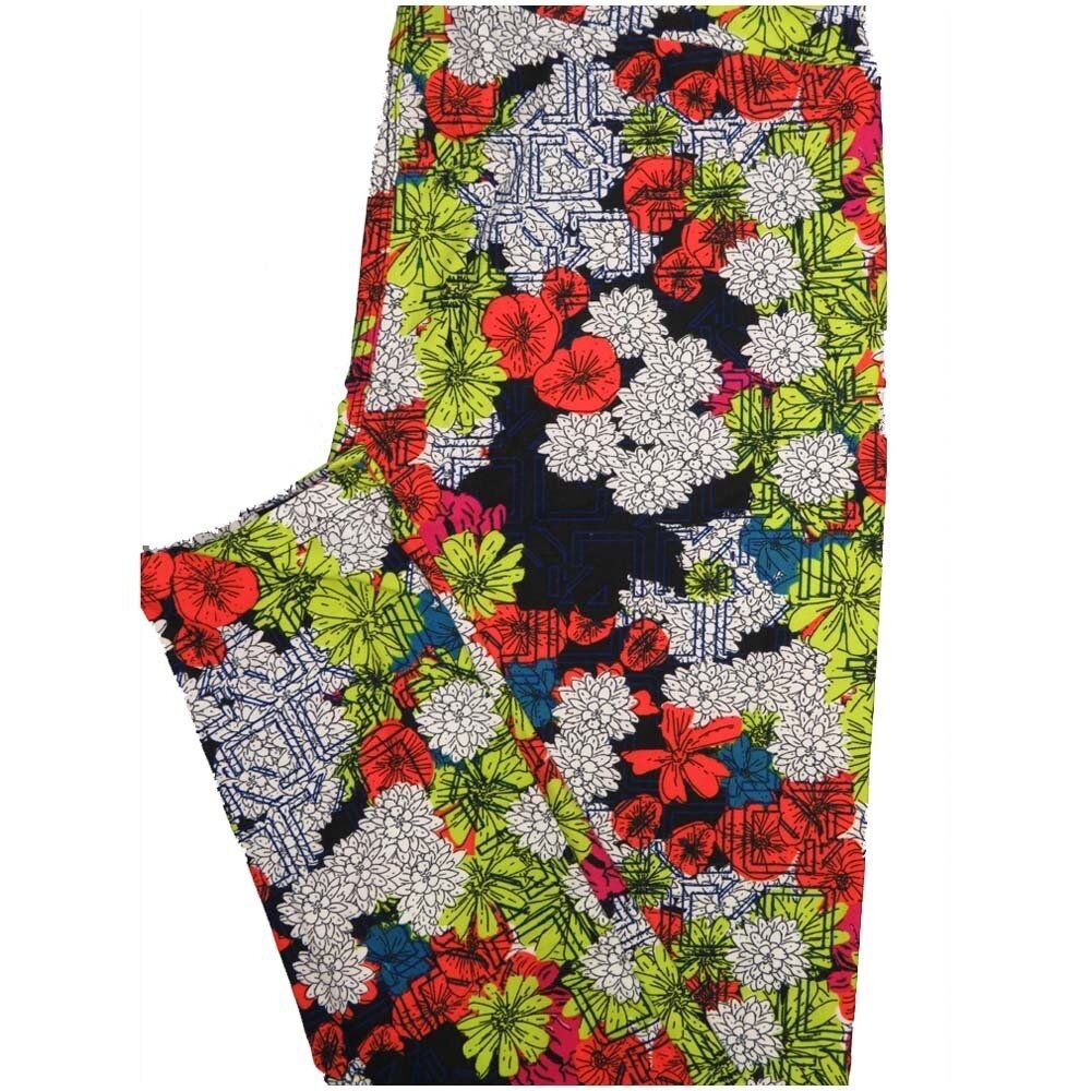 LuLaRoe Tall Curvy TC Black White Red Yellow Blue Floral Geometric Buttery Soft Leggings fits Adult Women sizes 12-18