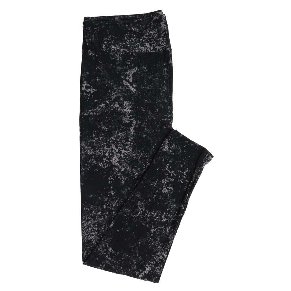 LuLaRoe Tall Curvy TC Mottled Batik Black and Gray Buttery Soft Leggings fits Adult Women sizes 12-18 390923