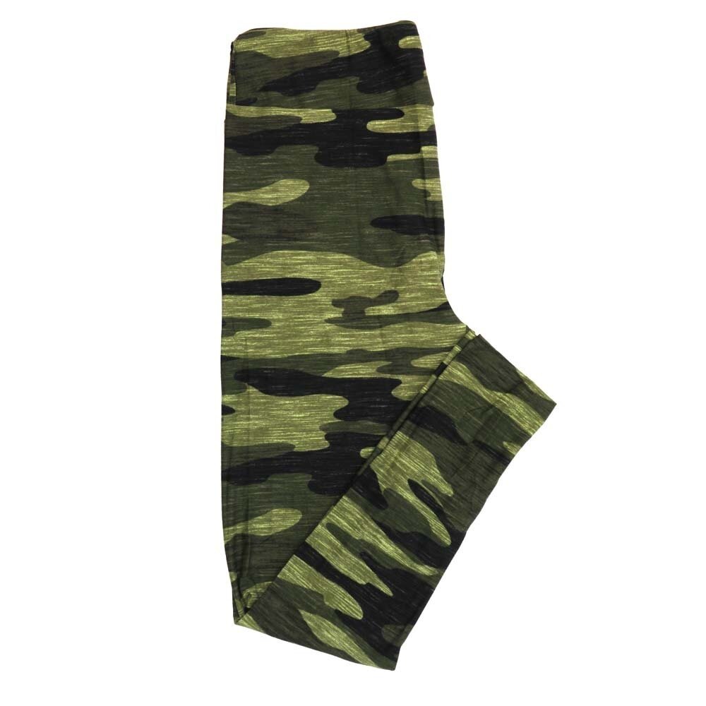 LuLaRoe Tall Curvy (TC) Camoflage Green Hunter Black Buttery Soft Leggings 7335-B10-321628 fits Adult Women sizes 12-18