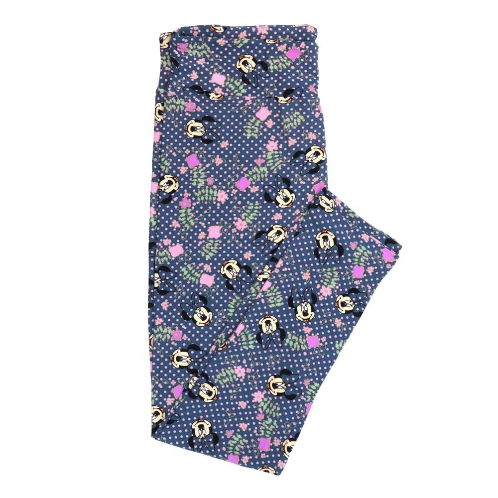 LuLaRoe Tall Curvy TC Disney Minnie Mouse Floral Polka Dots Leggings fits Adult Women sizes 12-18  7336-G  QQQ