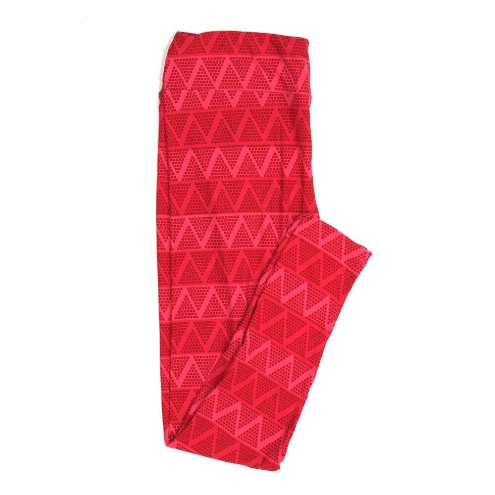 LuLaRoe Tall Curvy TC Valentines Traingle Stripes Love Hearts Buttery Soft Leggings fits Adult Women sizes 12-18   TC-7354-E2