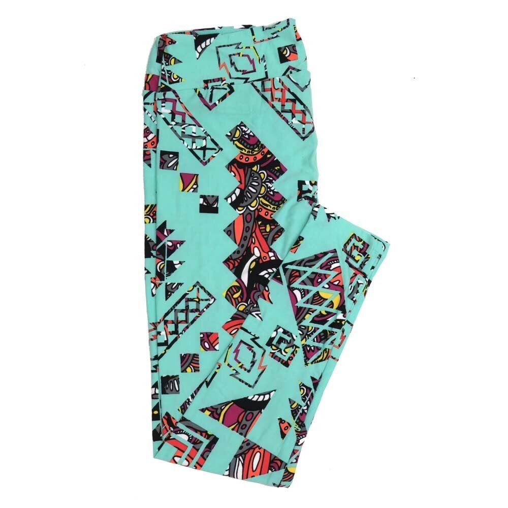 LuLaRoe Tall Curvy TC Paisley Southwestern Geoemtric Gods Eye Gray Black Fucshia Buttery Soft Leggings fits Adult Women sizes 12-18   TC-7358-AA-2