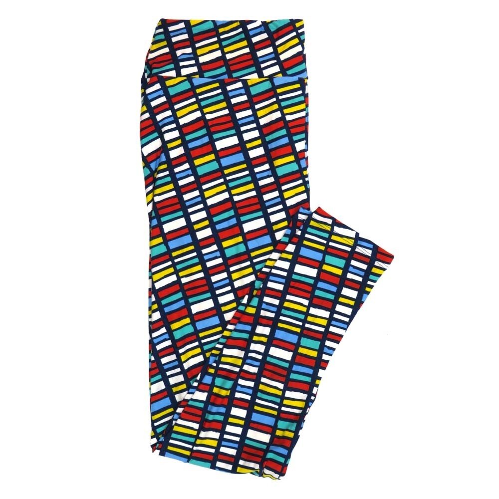 LuLaRoe Tall Curvy TC Geometric Rainbows Stripes Leggings fits Adult Women sizes 12-18 7400-S-3 QQQ
