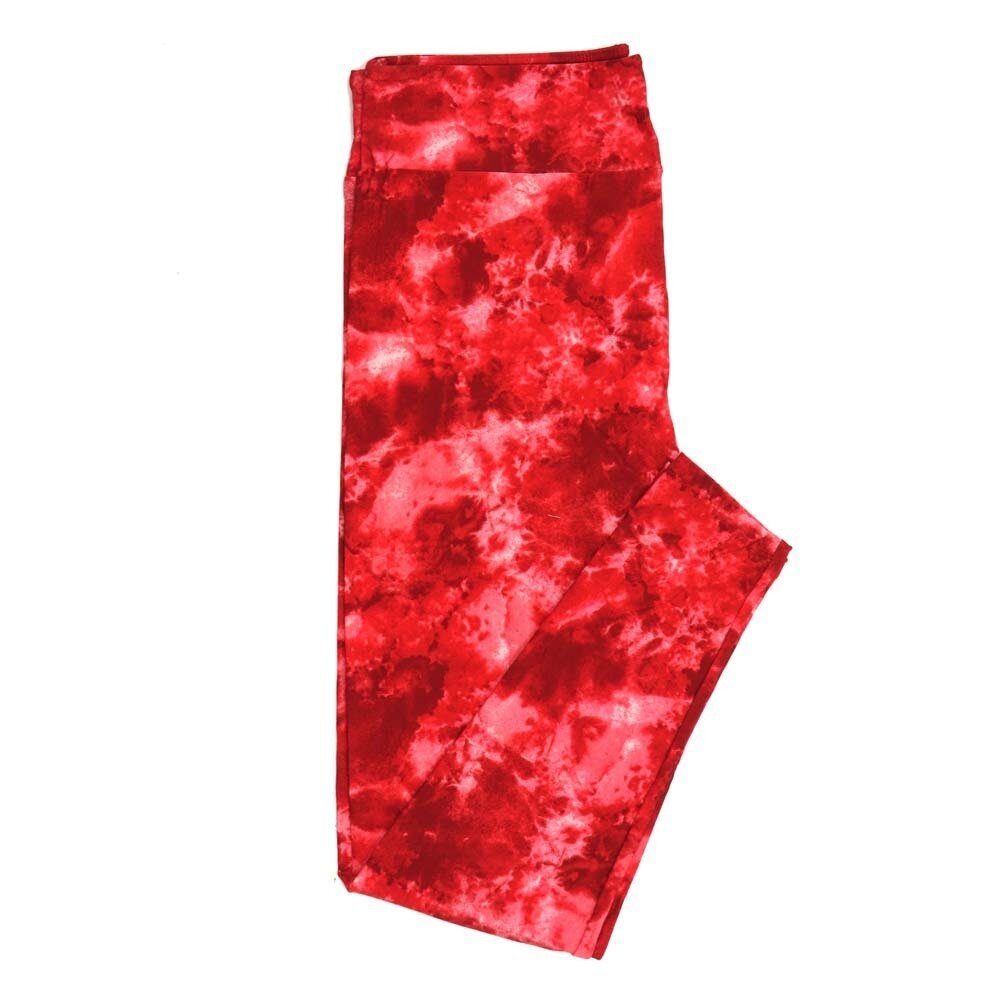 LuLaRoe Tall Curvy TC Valentines Batik Abstract Dye Pink Orangish Red Leggings fits Adult sizes 12-18 7406-B