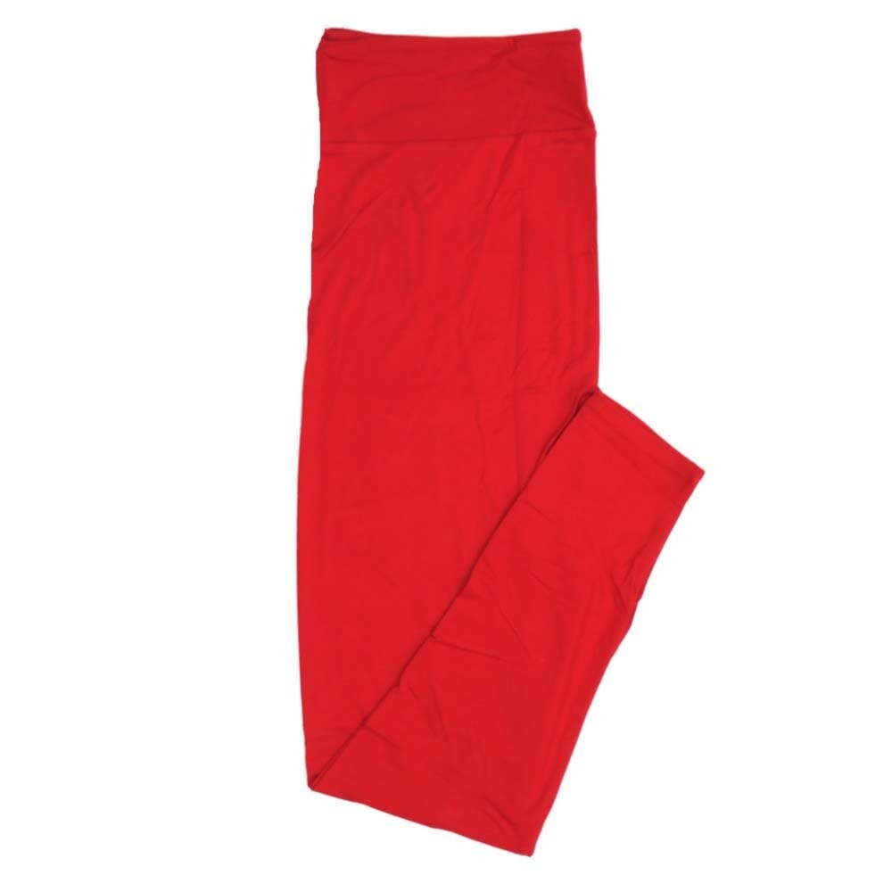 LuLaRoe Tall Curvy TC Valentines Solid Red Leggings fits Adult sizes 12-18 7407-C