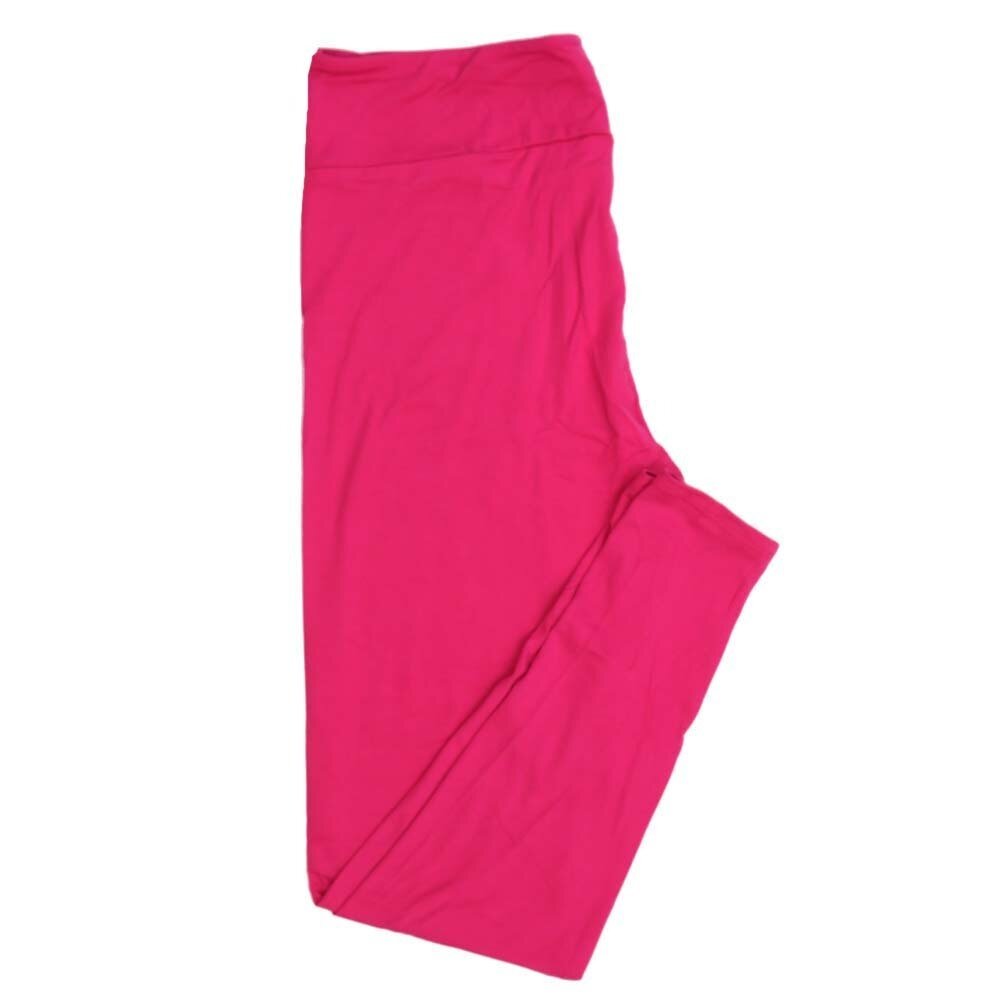 LuLaRoe Tall Curvy TC Valentines Solid Electric Pink Leggings fits Adult sizes 12-18 7407-D