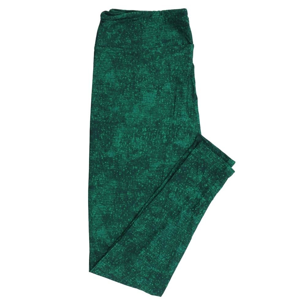 LuLaRoe Tall Curvy TC Lucky Irish St Patricks Crosshatch Abstract Dark Light Muted Green Leggings fits Adult Women sizes 12-18  7408-C-638522