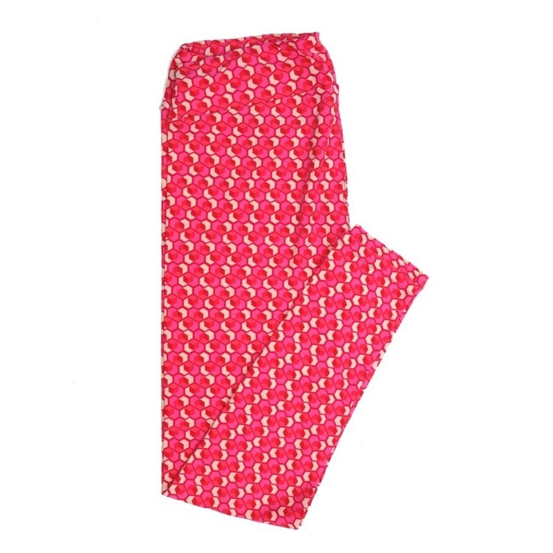 LuLaRoe Tall Curvy TC Valentines 3D Cube Hearts Buttery Soft Leggings fits Adult Women sizes 12-18   TC-7354-G2