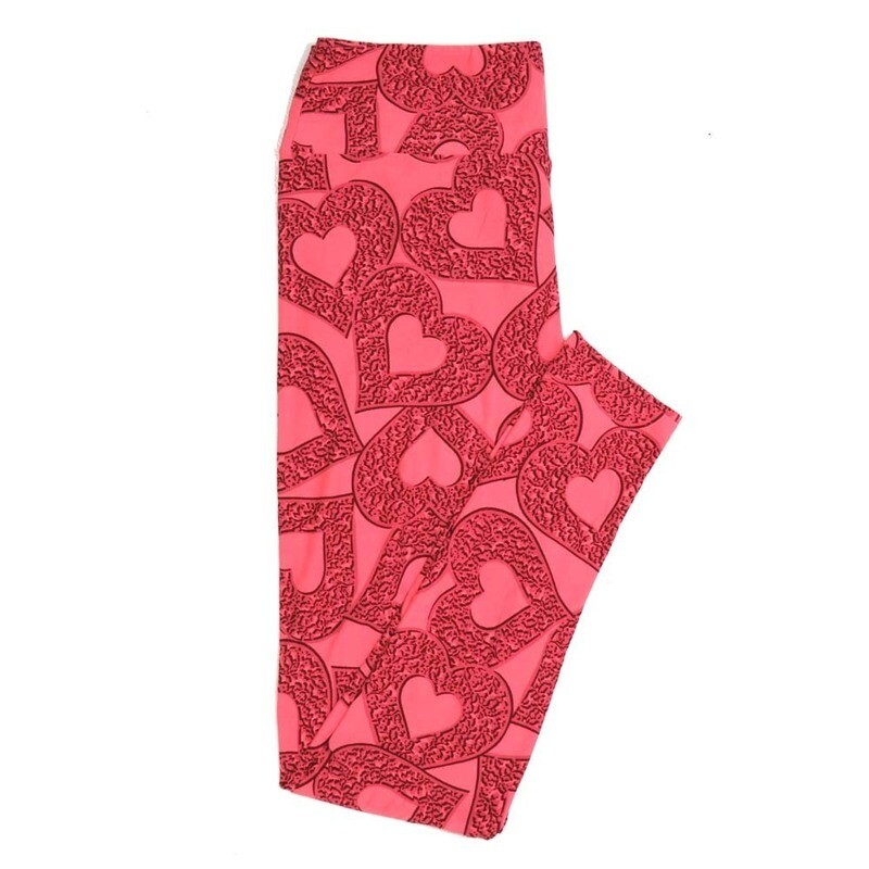 LuLaRoe Tall Curvy TC Valentines Carved Out Hearts Buttery Soft Leggings fits Adult Women sizes 12-18   TC-7354-U-2