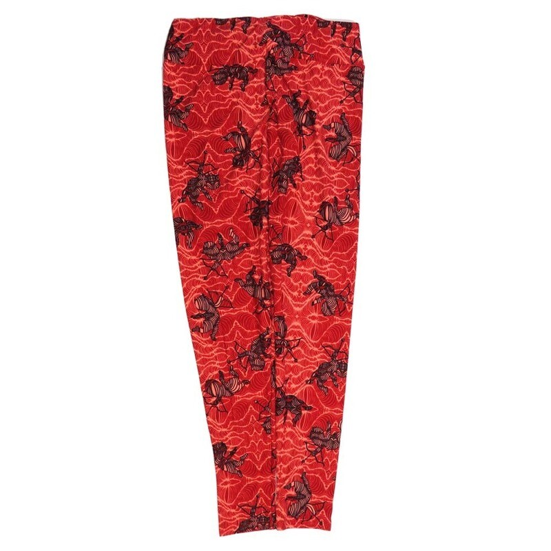 LuLaRoe Tall Curvy TC Valentines Cupid Bow Trippy Spirals Pink Red Black Buttery Soft Leggings fits Adult Women sizes 12-18  7072-L
