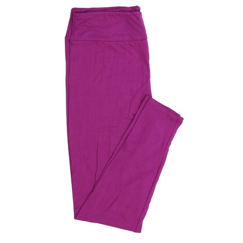 LuLaRoe Tall Curvy TC Solid Magenta Buttery Soft Leggings fits Adult Women sizes 12-18