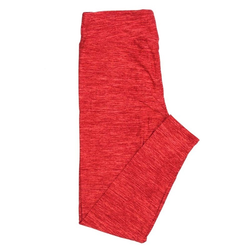 LuLaRoe Tall Curvy TC Valentines Heathered Pinkish Red Micro Stripe Leggings fits Adult sizes 12-18  7405-B