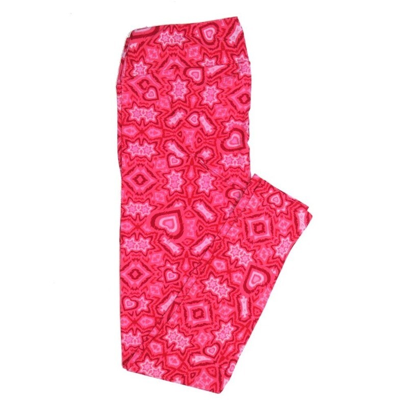 LuLaRoe Tall Curvy TC Valentines Hypnotic Psychedelic Hearts Buttery Soft Leggings fits Adult Women sizes 12-18   TC-7354-S
