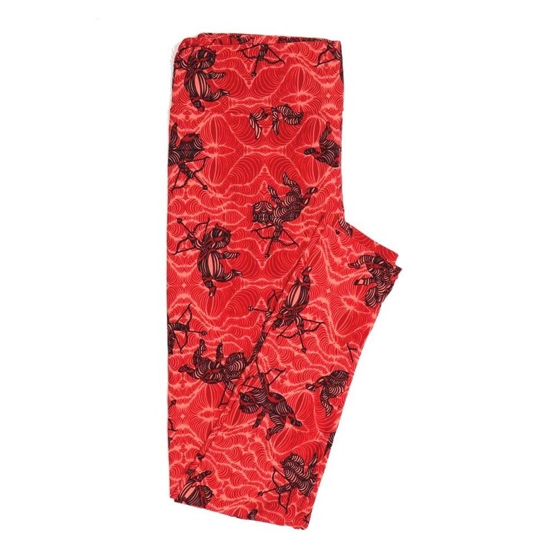 LuLaRoe Tall Curvy TC Valentines Love Hearts Cupid Shooting Arrows Buttery Soft Leggings fits Adult Women sizes 12-18   TC-7354-C3