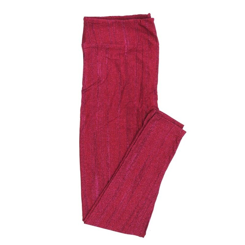 LuLaRoe Tall Curvy TC Valentines Micro Strip Maroon Gray Leggings fits Adult sizes 12-18  7404-E