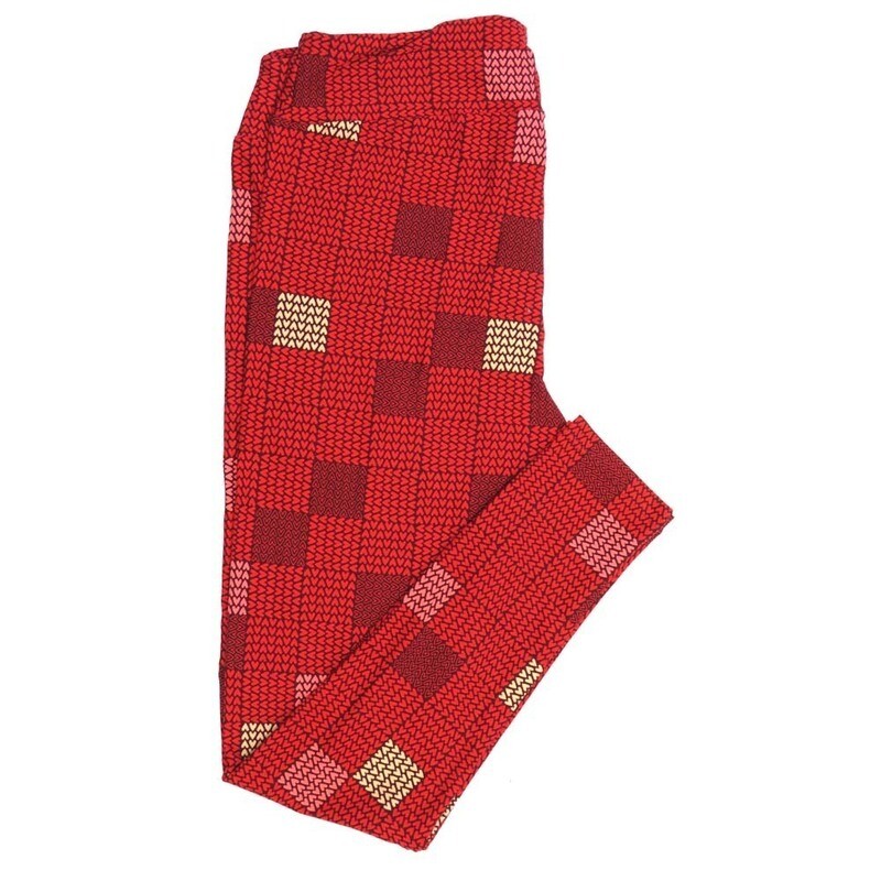 LuLaRoe Tall Curvy TC Valentines Parquet Polka Dot Hearts Red Pink White TC-7065-K Buttery Soft Leggings fits Adult Women sizes 12-18