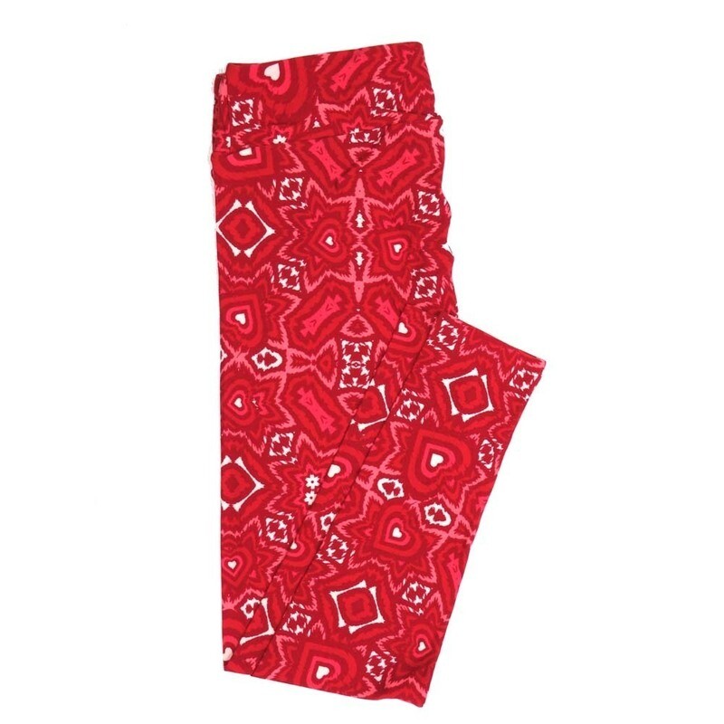 LuLaRoe Tall Curvy TC Valentines Trippy Hypnotic Hearts Buttery Soft Leggings fits Adult Women sizes 12-18   TC-7354-Q