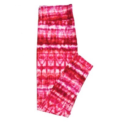 LuLaRoe Tall Curvy TC Valentines Tye Dye Stripe Pink Red Leggings fits Adult sizes 12-18 7403-D