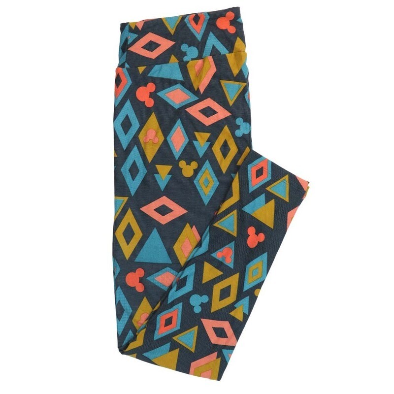 LuLaRoe Tall Curvy TC Disney Mickey Mouse Diamonds Triangles Geometric Leggings fits Adult Women sizes 12-18  7336-Q-2  QQQ