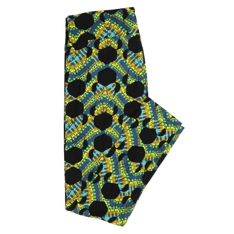 LuLaRoe Tall Curvy TC Disney Minnie Mouse Abstract Geometric TC-7071-C Buttery Soft Leggings fits Adult Women sizes 12-18
