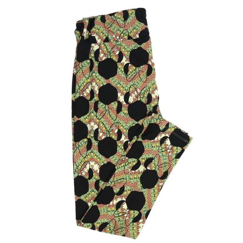 LuLaRoe Tall Curvy TC Disney Minnie Mouse Geometric TC-7070-D2 Buttery Soft Leggings fits Adult Women sizes 12-18