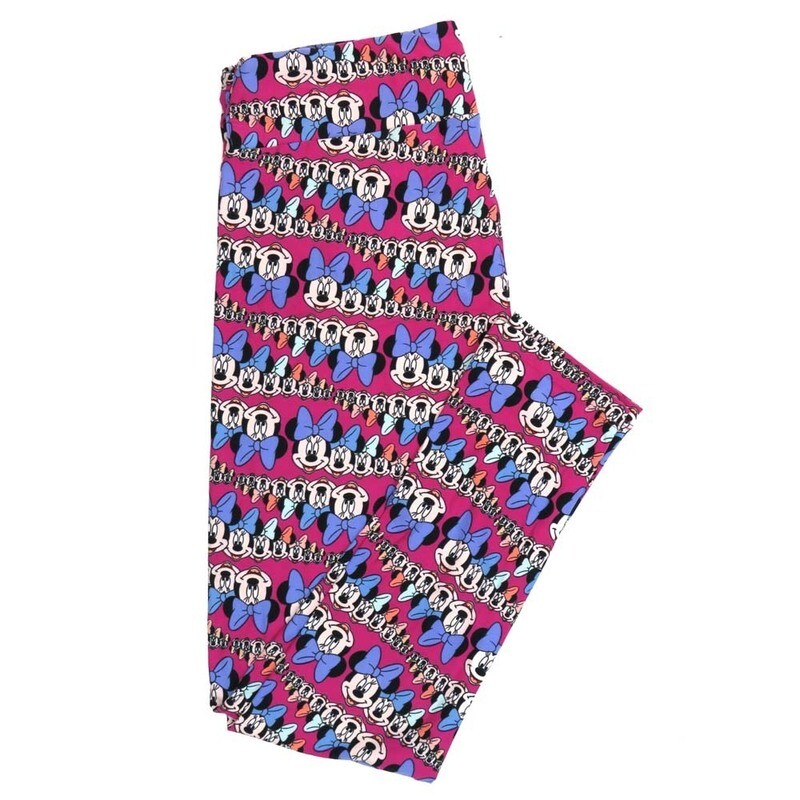 LuLaRoe Tall Curvy TC Disney Minnie Mouse Multi Stripes Leggings fits Adult Women sizes 12-18  7336-E-3  QQQ