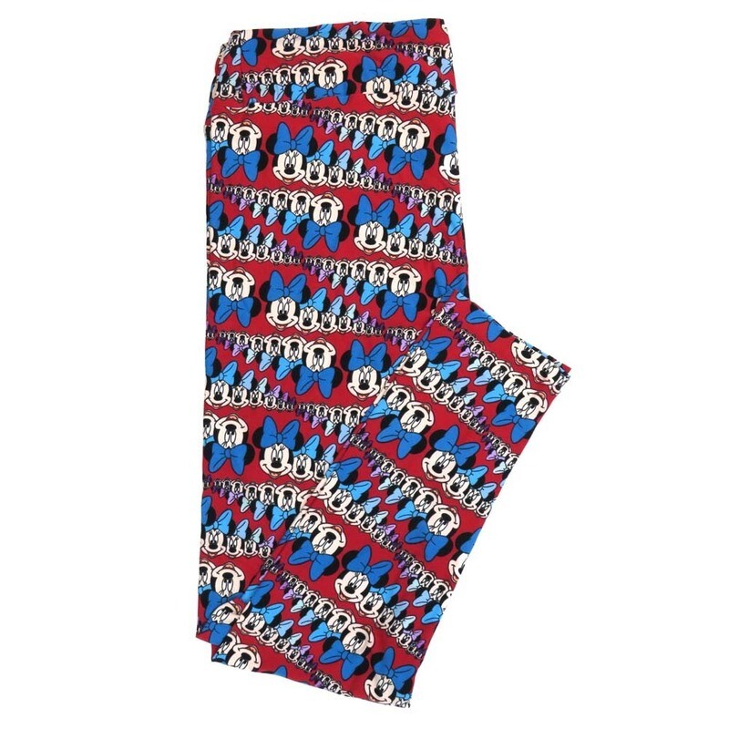LuLaRoe Tall Curvy TC Disney Minnie Mouse Multiple Stripes Leggings fits Adult Women sizes 12-18  7337-P  QQQ