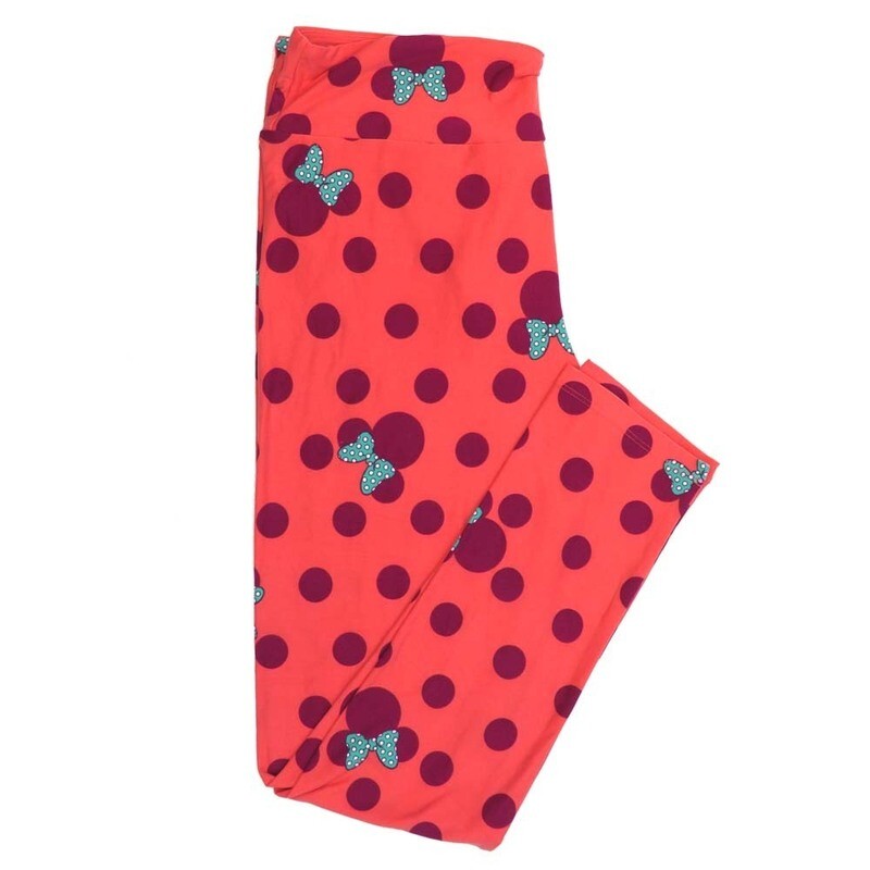 LuLaRoe Tall Curvy TC Disney Minnie Mouse Polka Dots Leggings fits Adult Women sizes 12-18  7336-M-2  QQQ