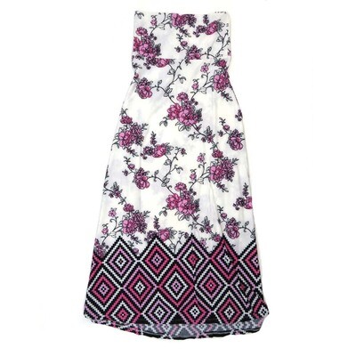 LuLaRoe Maxi b X-Small XS Floral Geometric Diamond A-Line Flowy Skirt fits Adult Women sizes 2-4 XS-313-C.JPG