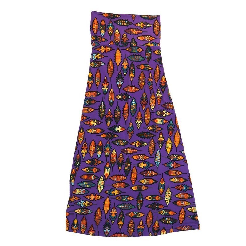 LuLaRoe Maxi b X-Small XS Feathers A-Line Flowy Skirt fits Adult Women sizes 2-4  XS-217