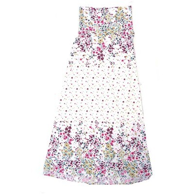 LuLaRoe Maxi b X-Small XS Floral White Blue Green Pink A-Line Flowy Skirt fits Adult Women sizes 2-4 XS-306.JPG